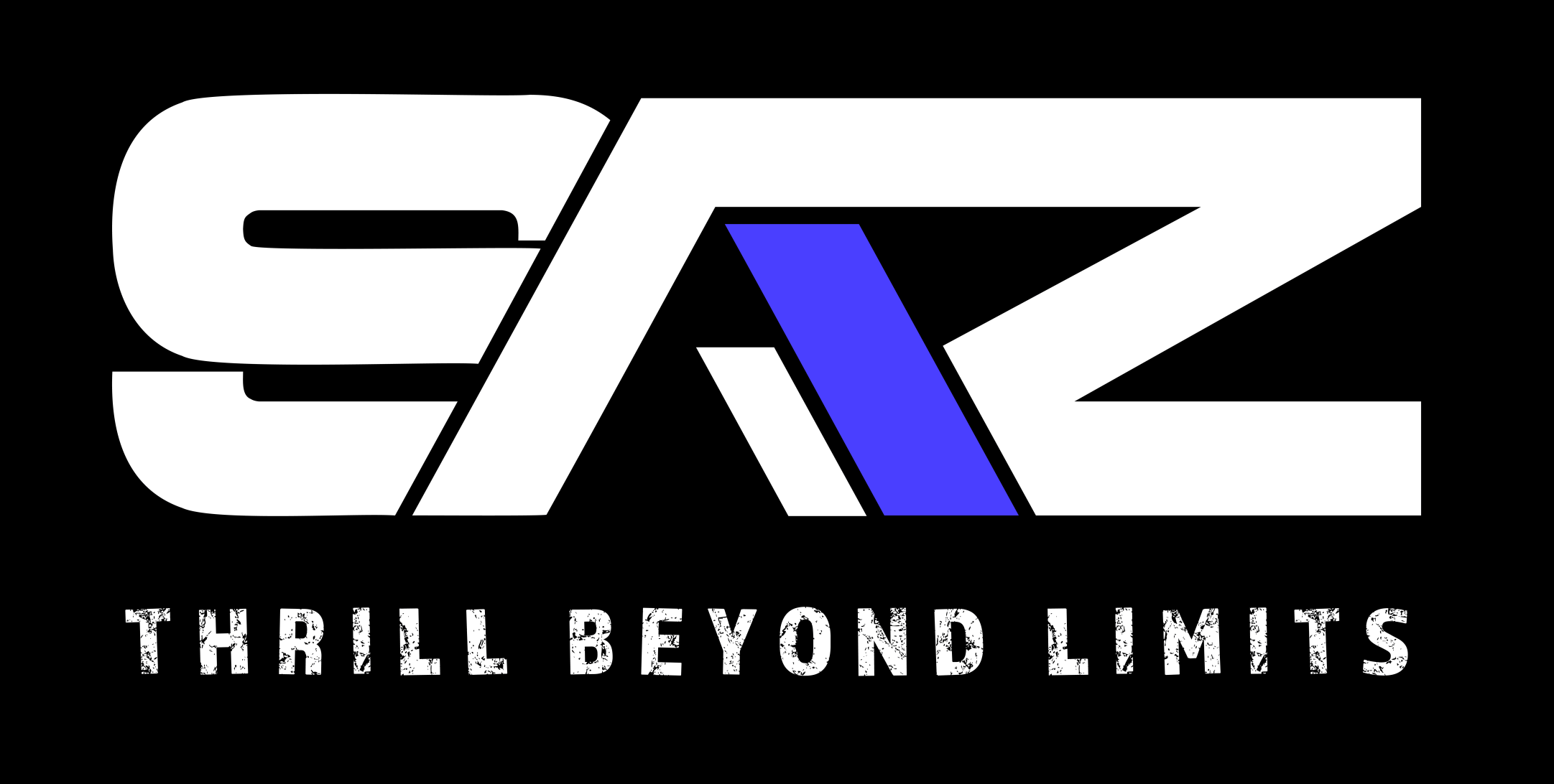 Logo with bold 'GZ', blue accent, text 'Thrill Beyond Limits' below on black background.
